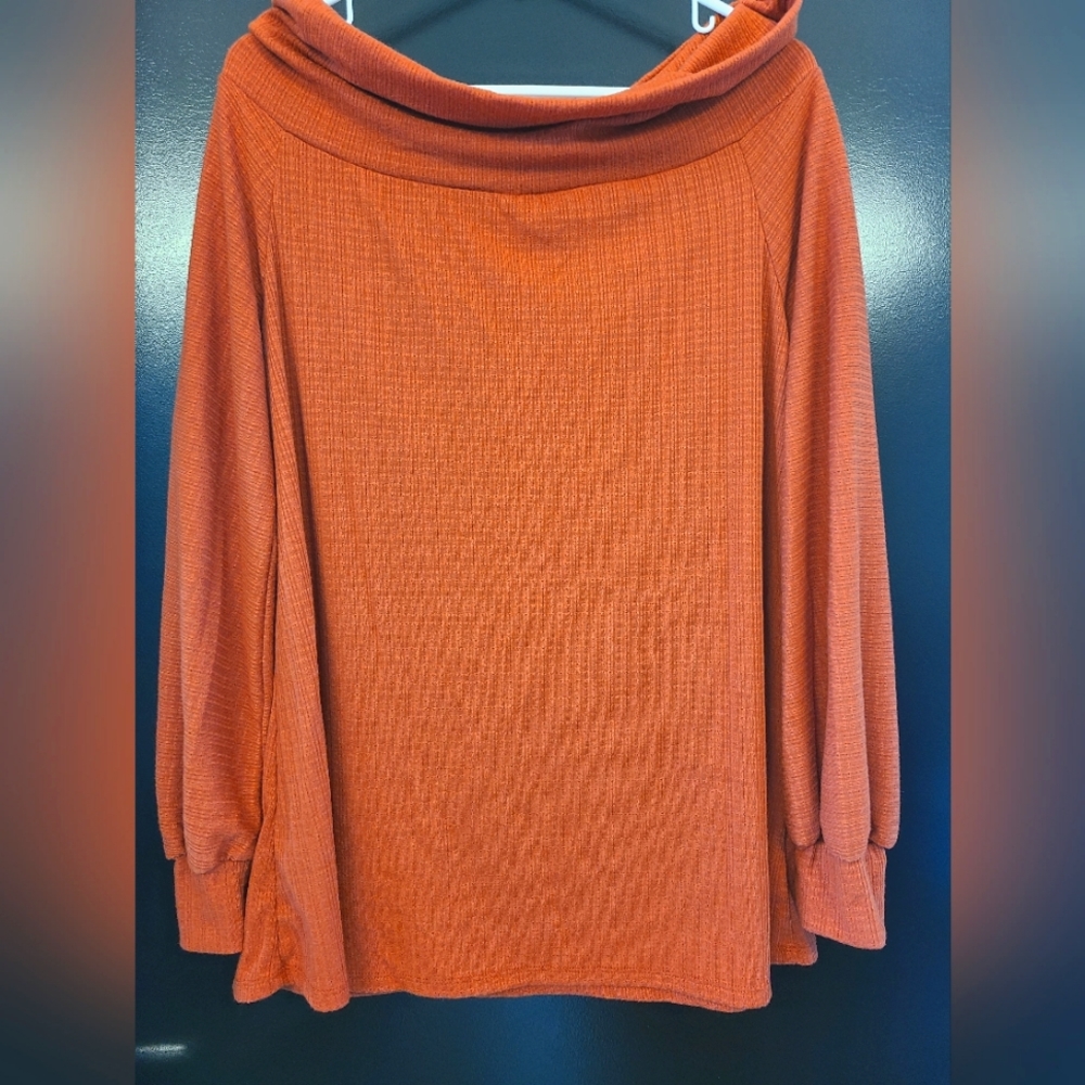 Off the shoulder long sleeve sweater